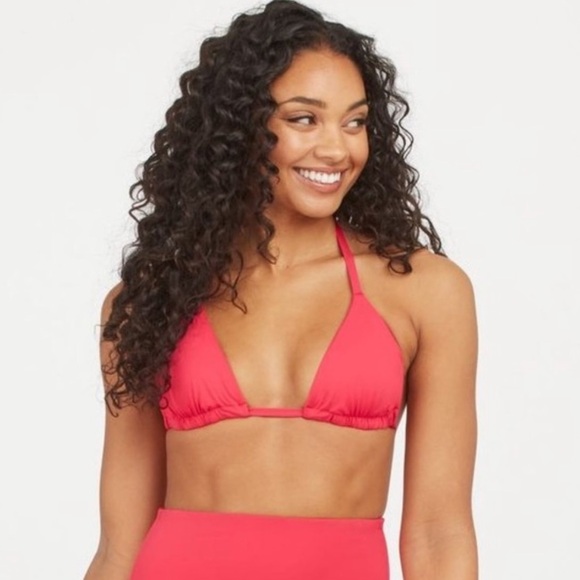 Spanx Swim Triangle Bikini Top in Hibiscus NWT - Picture 1 of 8